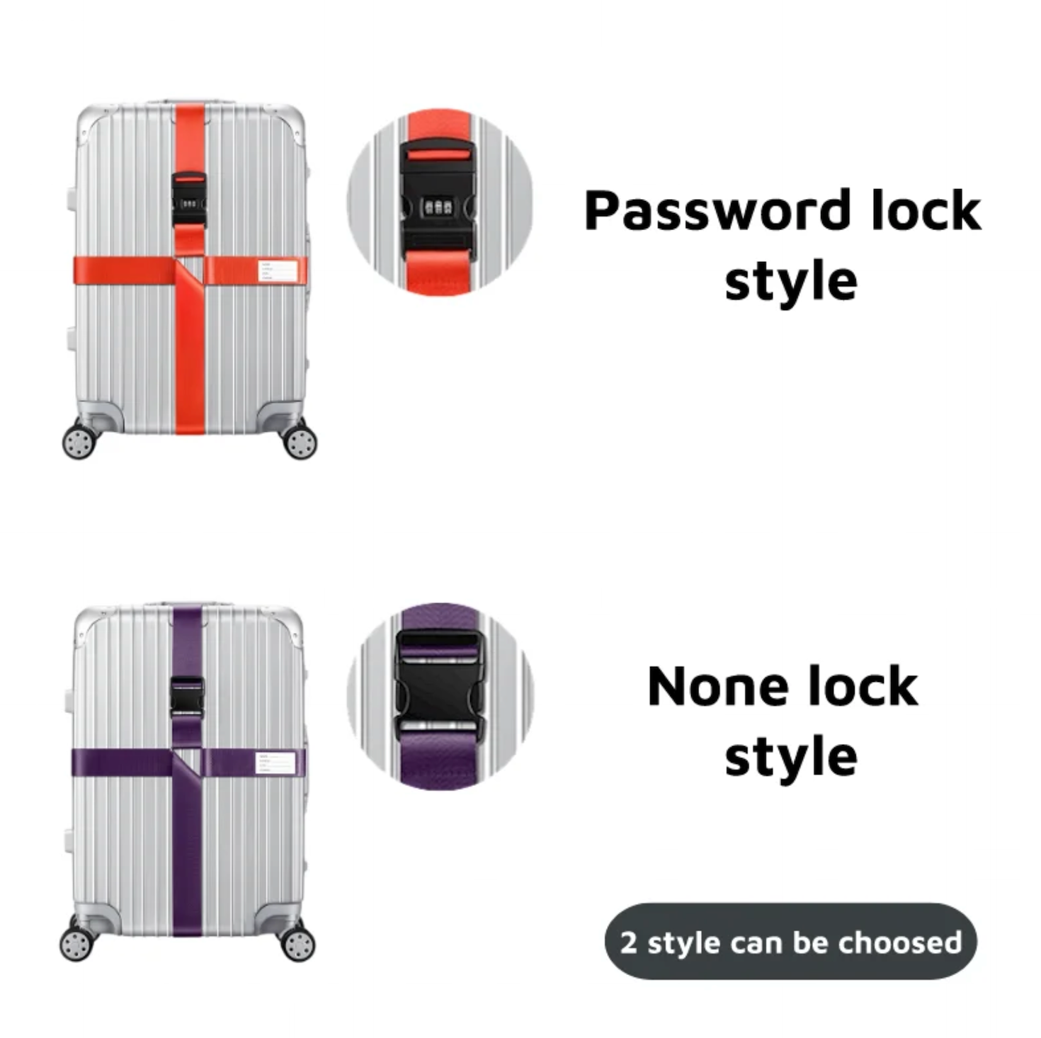 Adjustable Travel Suitcase Band Luggage Suitcase Rope Straps TSA Password Customs Lock Luggage Cross Belt Travel Accessories