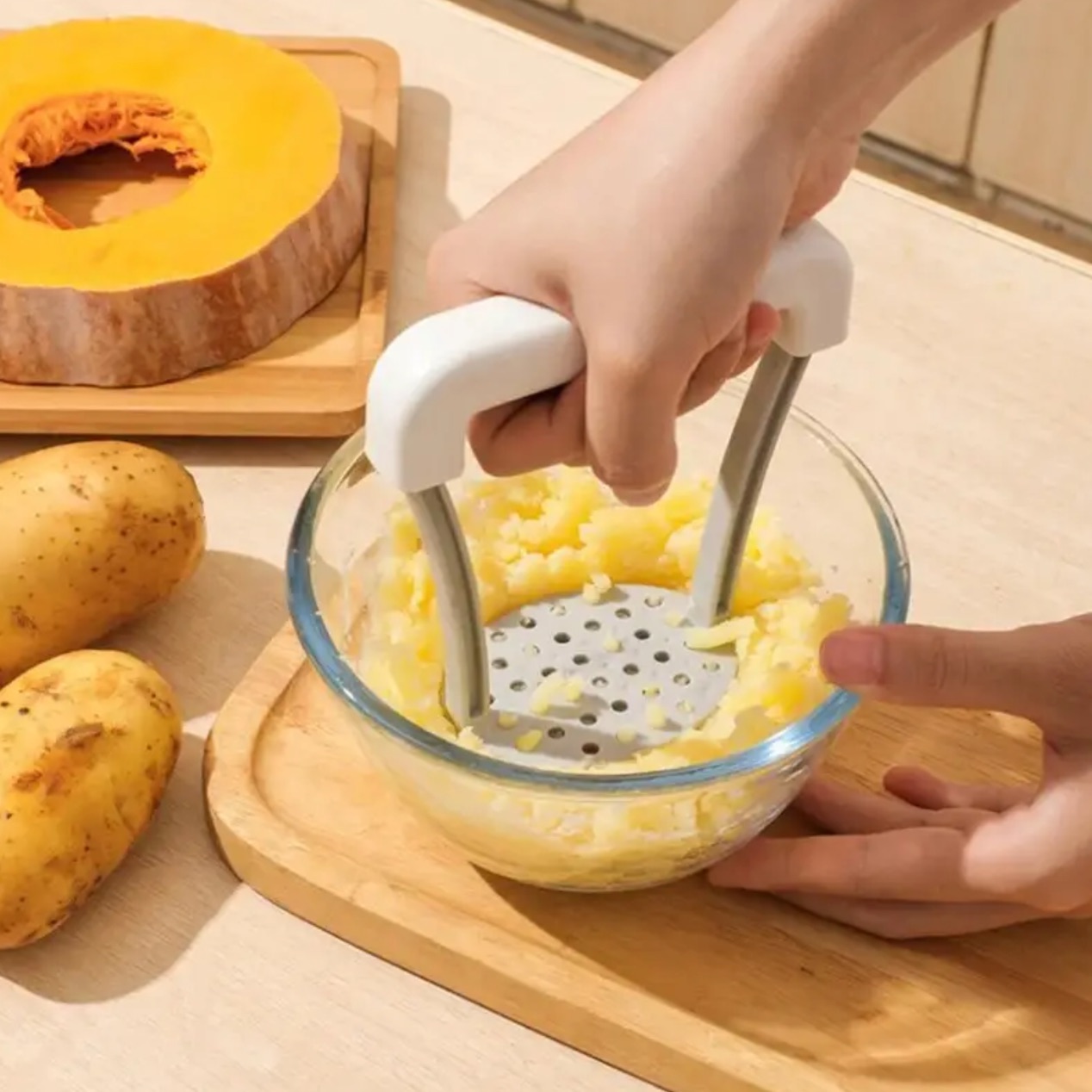 Manual Potato Masher Durable Potato Ricer Kitchen Vegetable Masher With Non-Slip Handle Fruit Juicer Kitchen Gadgets