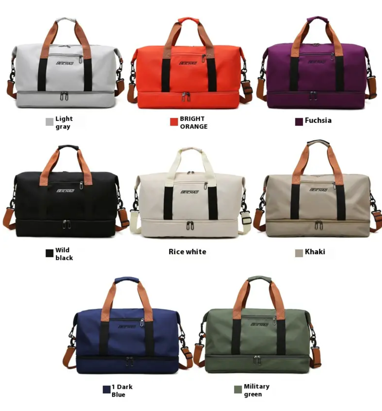 Large Capacity Travel Gym Bag Short-distance Luggage Portable Fitness Bags Shoulder Crossbody Handbags Men's Sports Waterproof B