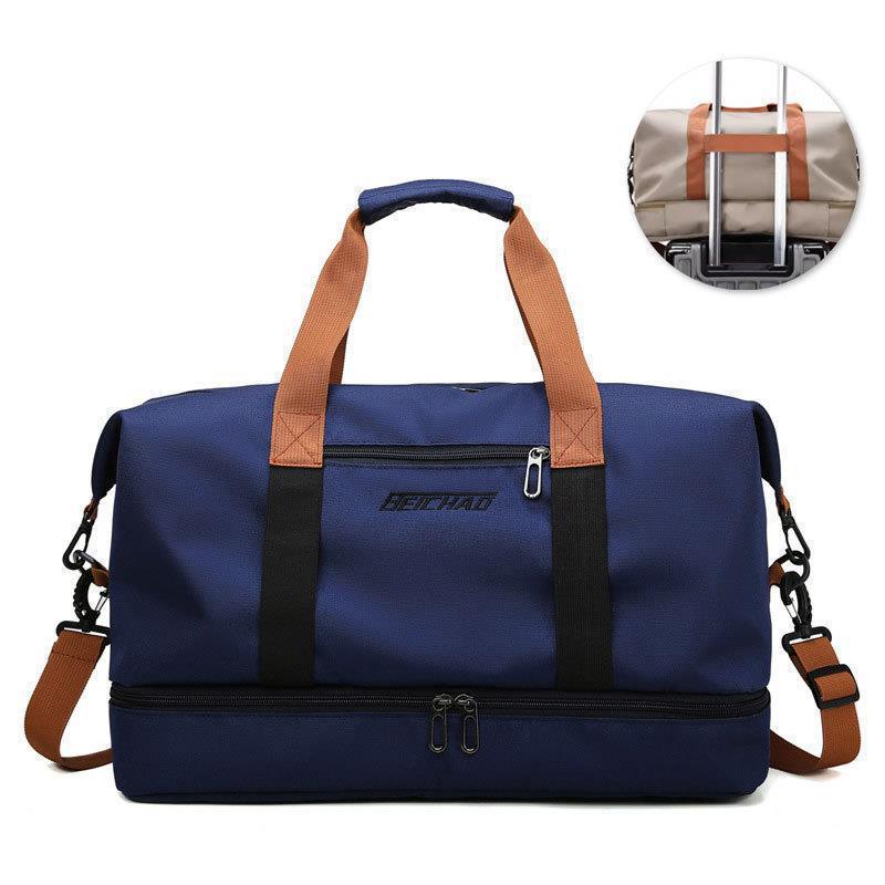 Large Capacity Travel Gym Bag Short-distance Luggage Portable Fitness Bags Shoulder Crossbody Handbags Men's Sports Waterproof B