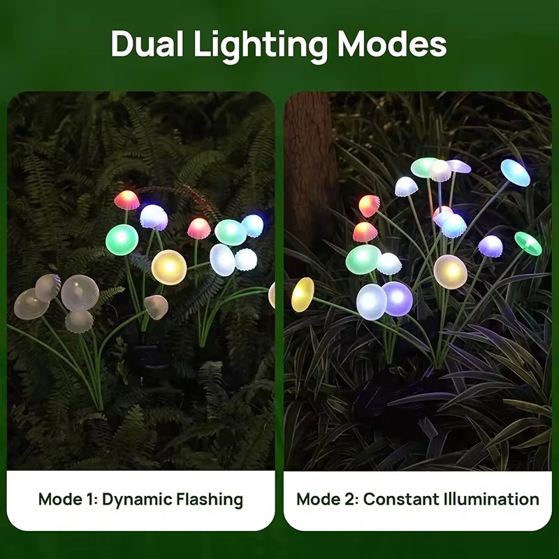 Solar 6LEDS Jellyfish Lights Mushroom Lights Solar Ground Plug Atmosphere Lights Garden Decoration Lights Lawn Lights