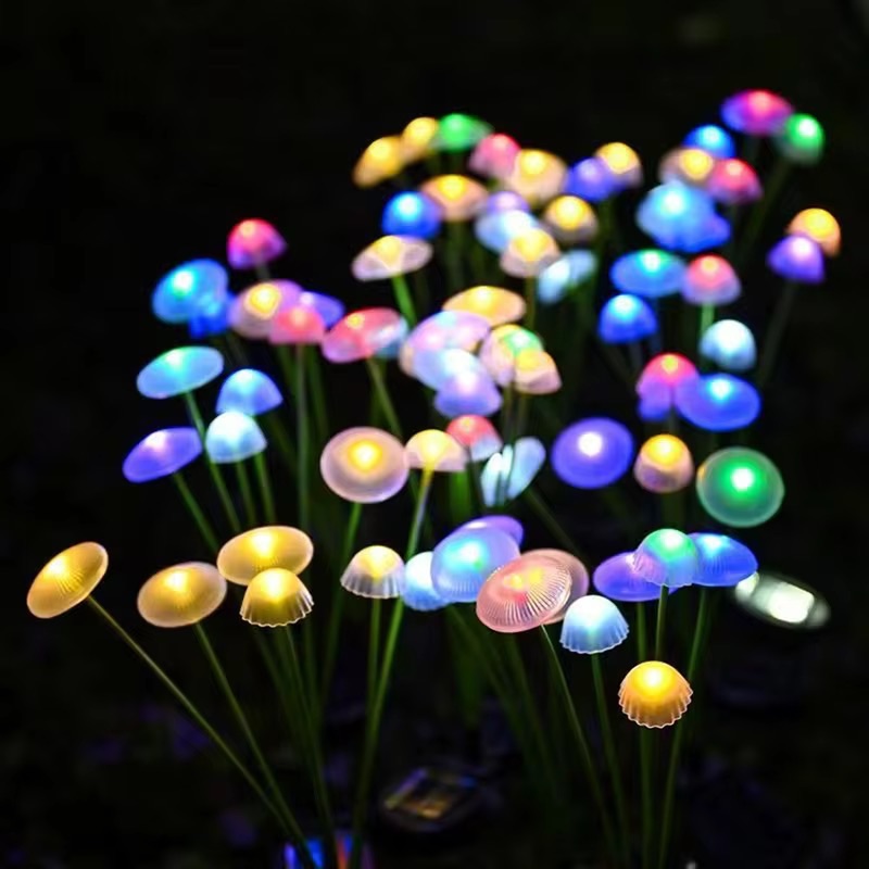 Solar 6LEDS Jellyfish Lights Mushroom Lights Solar Ground Plug Atmosphere Lights Garden Decoration Lights Lawn Lights