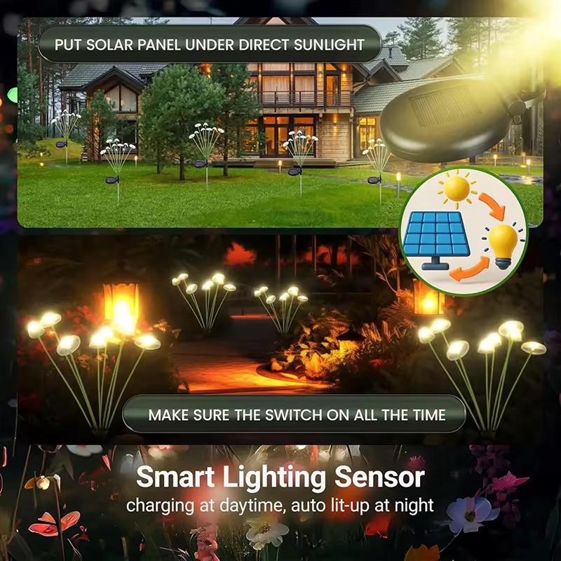 Solar 6LEDS Jellyfish Lights Mushroom Lights Solar Ground Plug Atmosphere Lights Garden Decoration Lights Lawn Lights