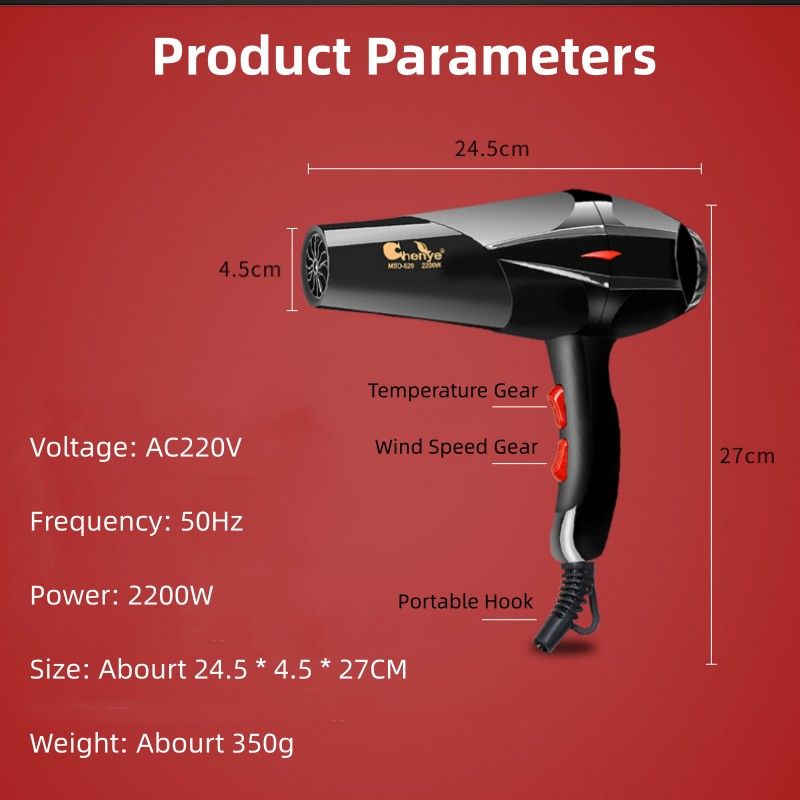 2200W High-power Blow Dryer Hair Dryer For Hair Salons And Hairstylists Hair Dryer Cylinder hot And Cold Wind For Home Use Styling Tools