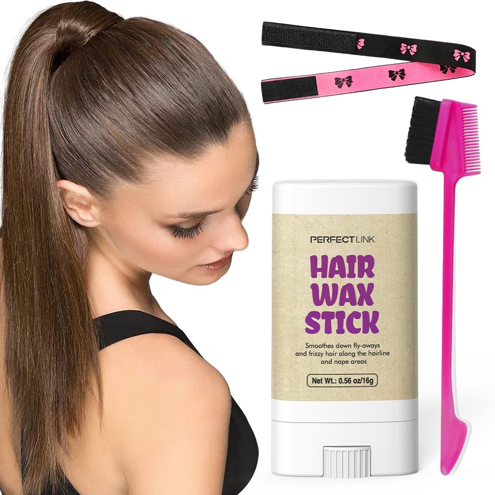﻿4Pcs/set 100g  Peach Wax 75g Wax Stick Headband Brush Combination OEM Brand Hair Wax Stick Hair Wax Strip Hair Styling Hair Wax Long-lasting Hold Styling Combination ﻿