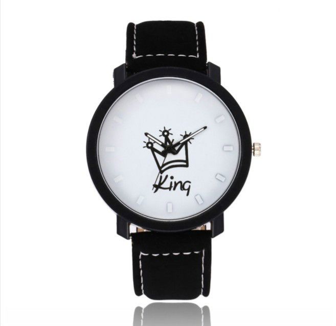 Fashion watches men and women queen king leather quartz wrist couple watche watchs ladies watched