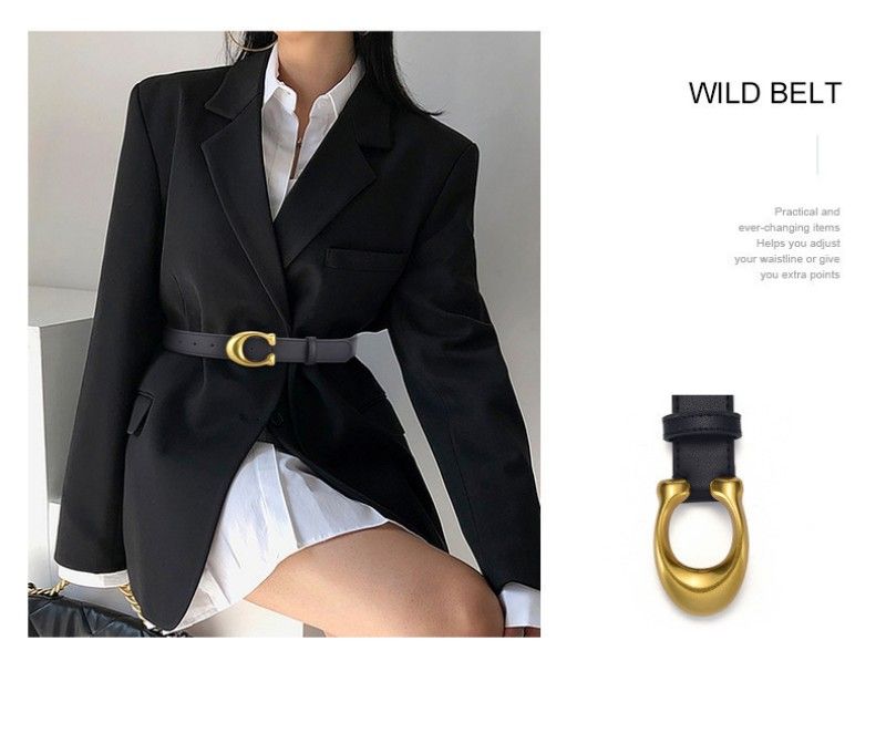 Fashion Ladies' Belts  Decorative Belt Soft Leather Black Waistband Minimalist Design Belt Female Women Accessories Belt Waist