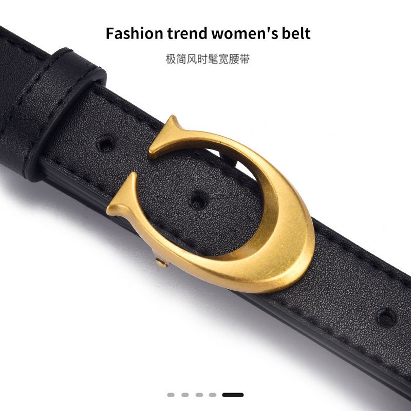 Fashion Ladies' Belts  Decorative Belt Soft Leather Black Waistband Minimalist Design Belt Female Women Accessories Belt Waist