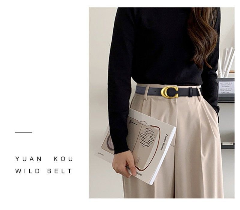 Fashion Ladies' Belts  Decorative Belt Soft Leather Black Waistband Minimalist Design Belt Female Women Accessories Belt Waist
