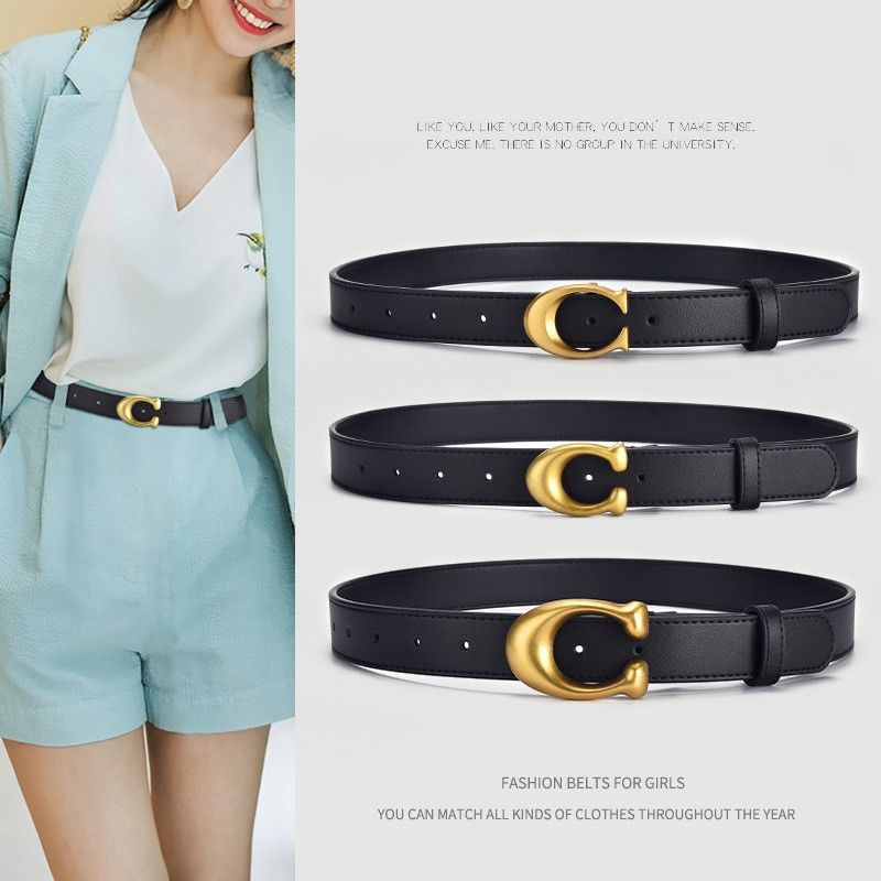 Fashion Ladies' Belts  Decorative Belt Soft Leather Black Waistband Minimalist Design Belt Female Women Accessories Belt Waist