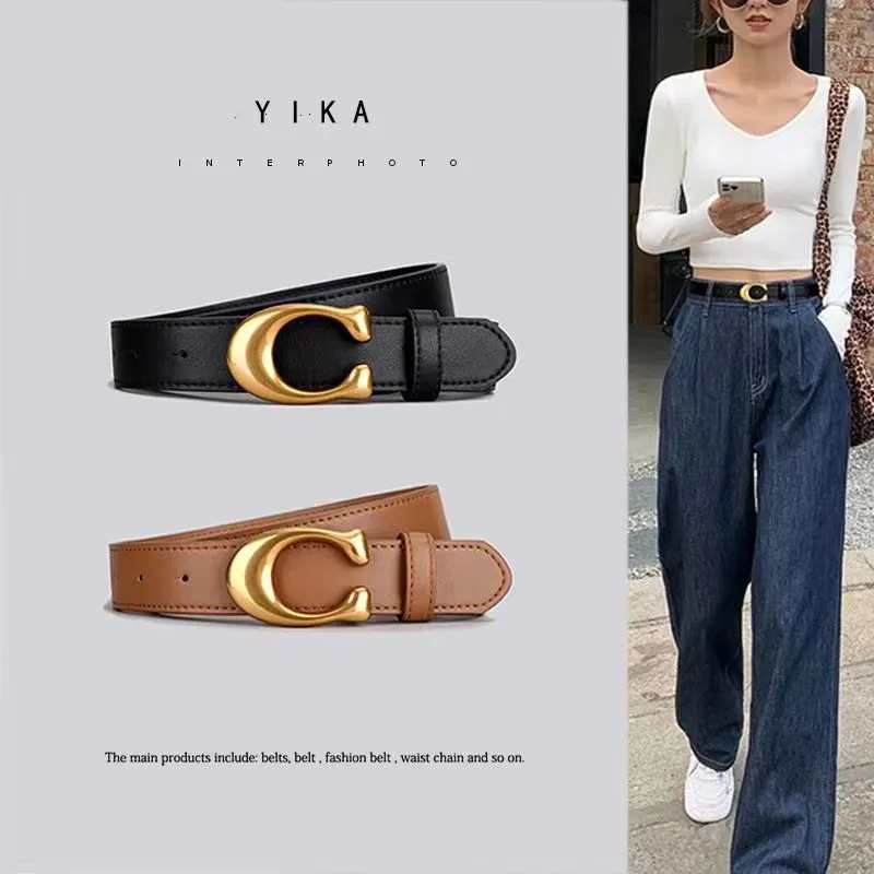 Fashion Ladies' Belts  Decorative Belt Soft Leather Black Waistband Minimalist Design Belt Female Women Accessories Belt Waist