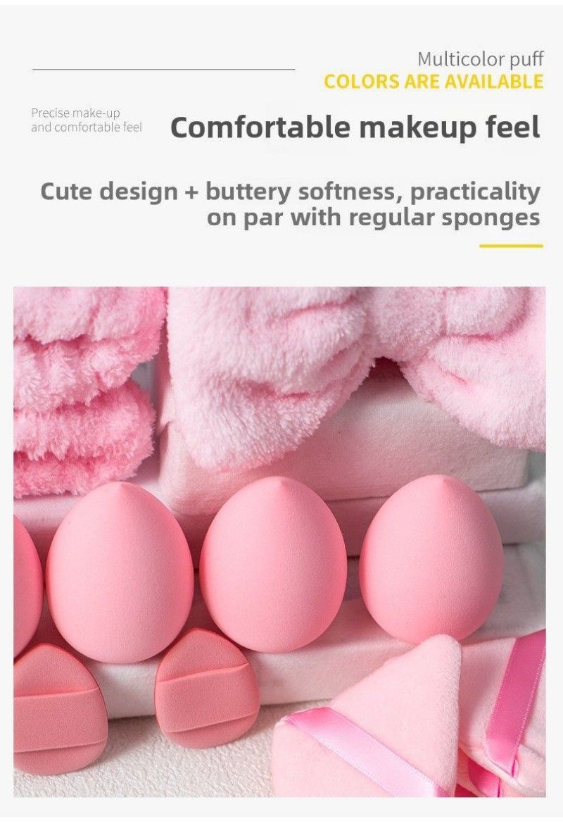 33 Pcs Beauty Makeup Tool Set Beauty Makeup Egg Soft Sponge Puff  Head Scarf Face washing Set