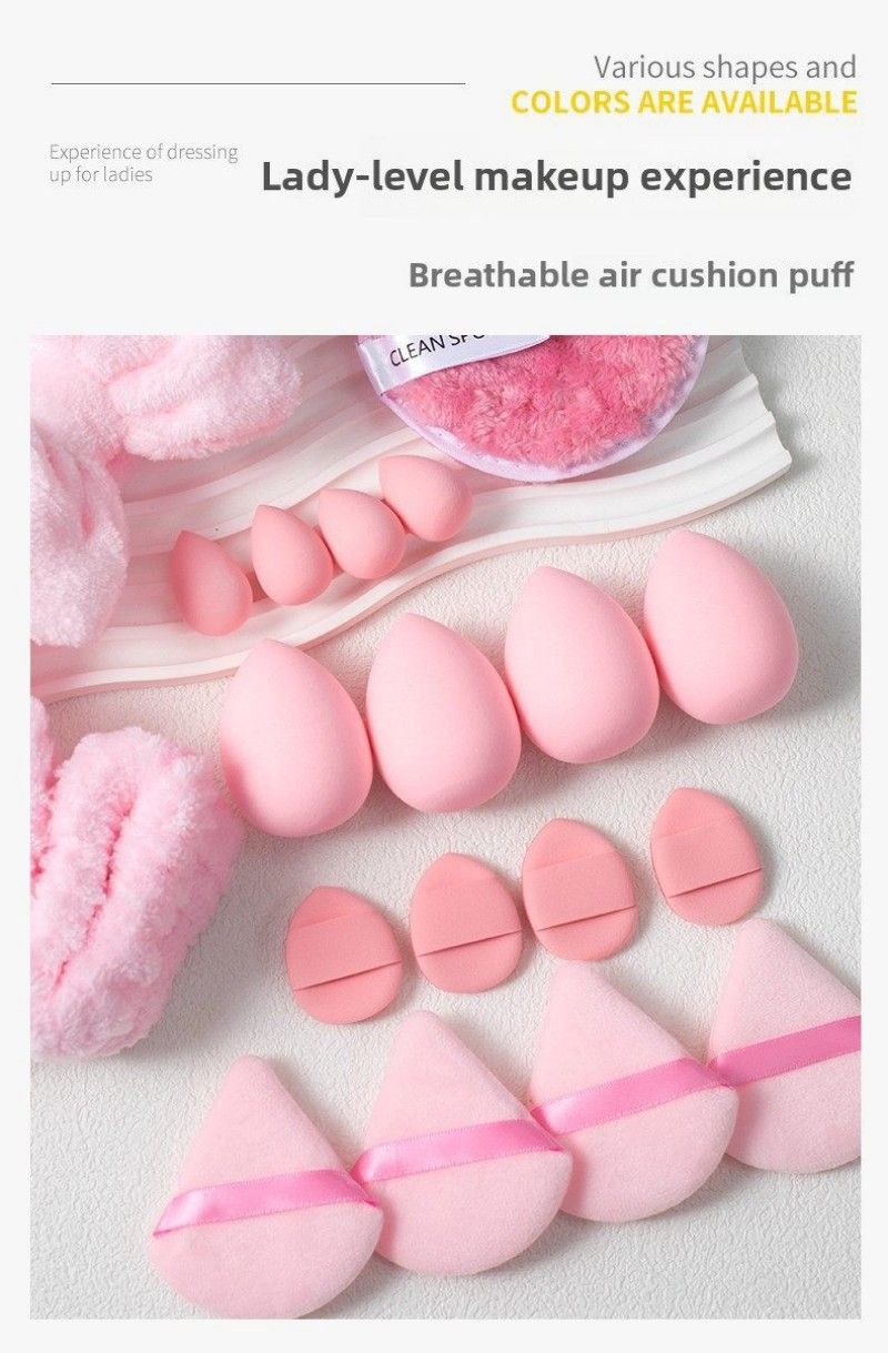 33 Pcs Beauty Makeup Tool Set Beauty Makeup Egg Soft Sponge Puff  Head Scarf Face washing Set