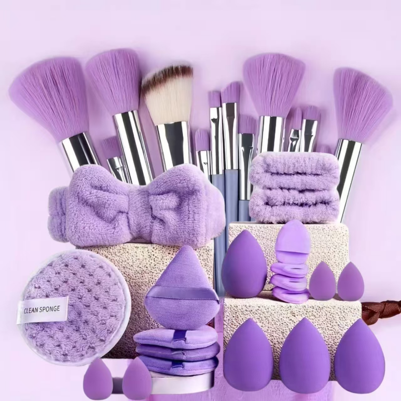 33 Pcs Beauty Makeup Tool Set Beauty Makeup Egg Soft Sponge Puff  Head Scarf Face washing Set