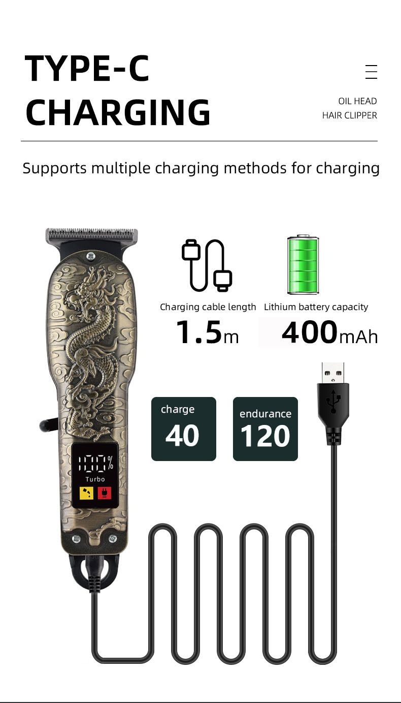 Household Electric Hair Clipper  Professional Hair Trimmer  Men's Electric Hair Cutting Tool Salon Carving Electric Clipper  Hair Care  Hair Cutting Tools