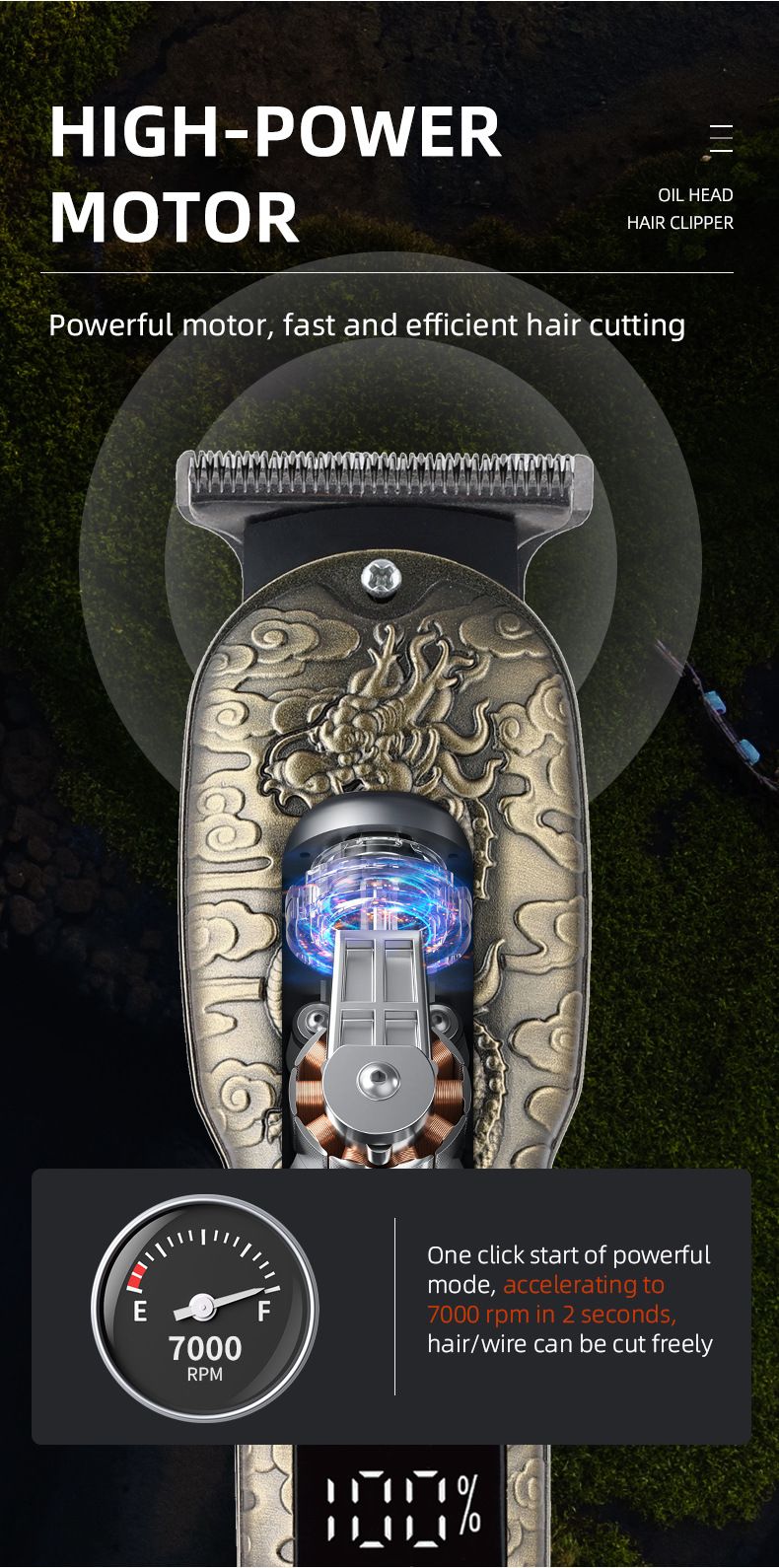 Household Electric Hair Clipper  Professional Hair Trimmer  Men's Electric Hair Cutting Tool Salon Carving Electric Clipper  Hair Care  Hair Cutting Tools
