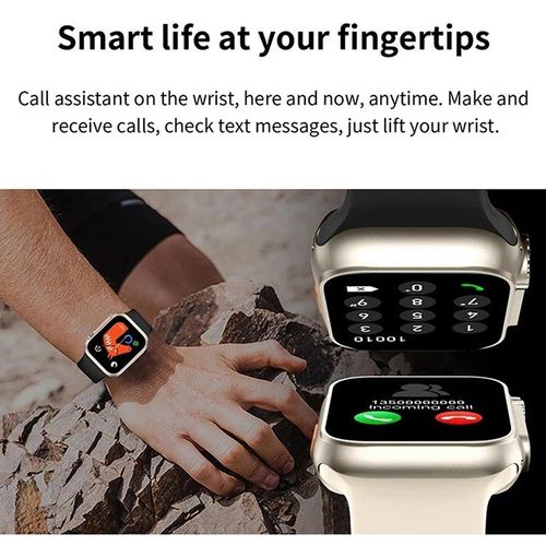 Smart watch Ultra 7 in1 Straps Bluetooth Call Heart rate Wireless Charging  Black