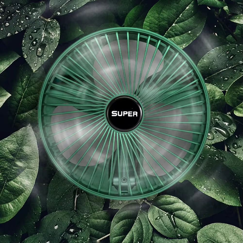 Electric Wind Summer Small Gift Folding Small Fan Desktop Office Telescopic Electric Fan USB Portable Fan Green