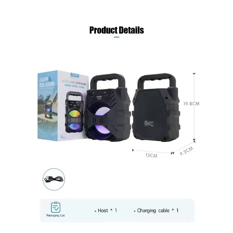 Bluetooth Speaker, Wireless Card Insertion, Small Speaker, Heavy Bass, Outdoor Home Portable, Black