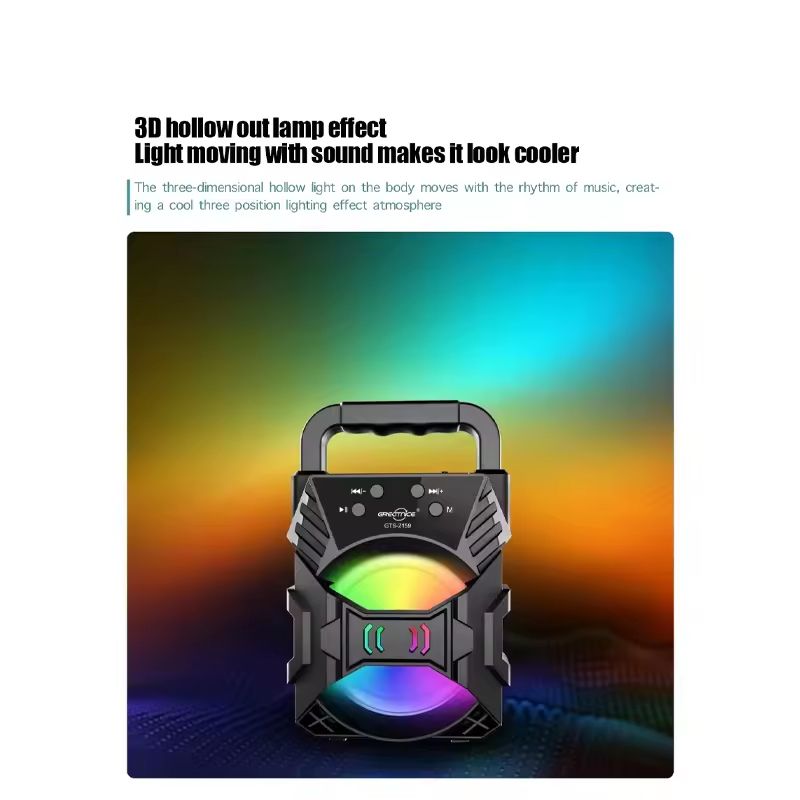 Bluetooth Speaker, Wireless Card Insertion, Small Speaker, Heavy Bass, Outdoor Home Portable, Black