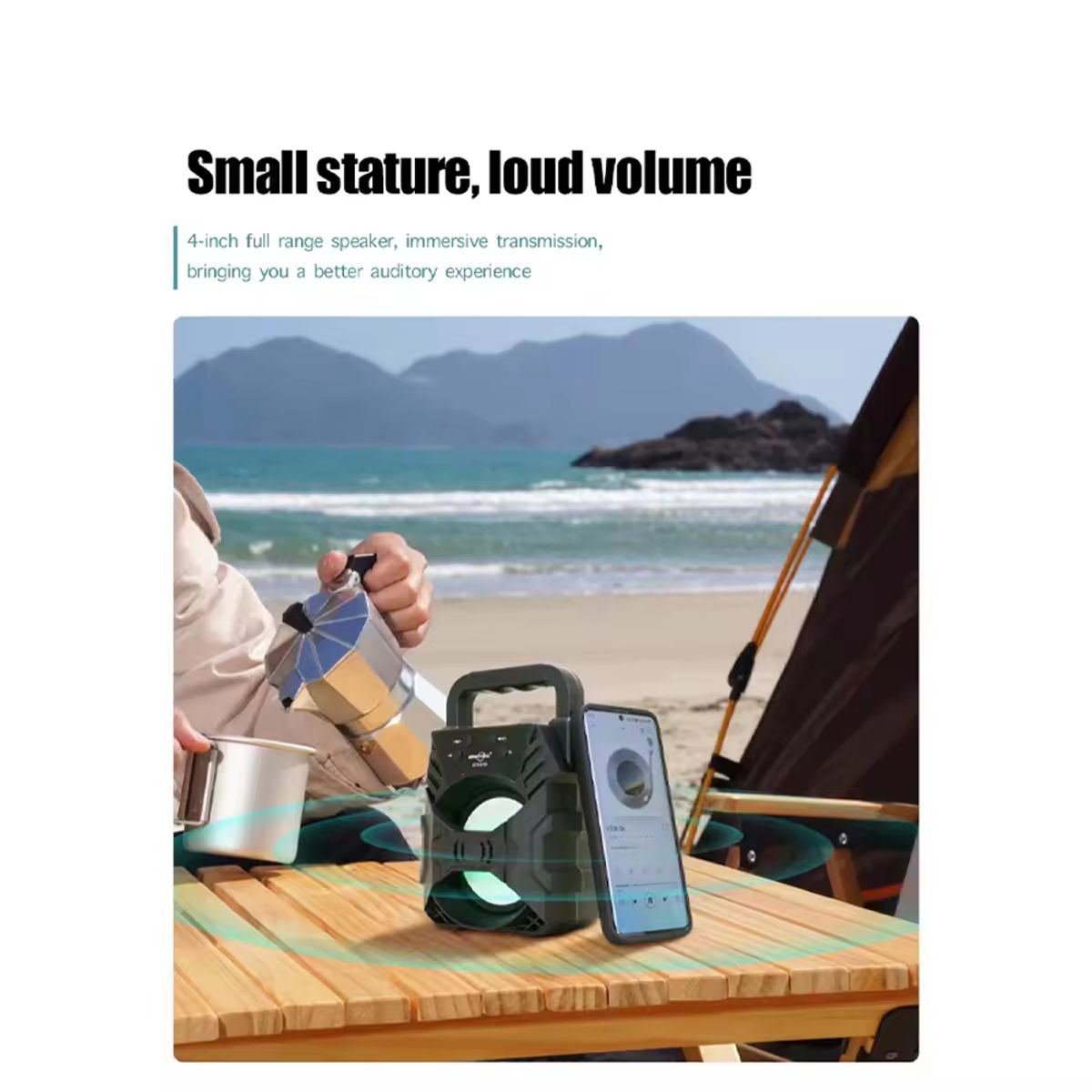 Bluetooth Speaker, Wireless Card Insertion, Small Speaker, Heavy Bass, Outdoor Home Portable, Black