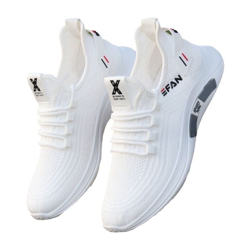 Men'S Spring And Summer Mesh Ice Silk Shoes, Pilot'S Casual White Shoes, Men'S Fly Woven White
