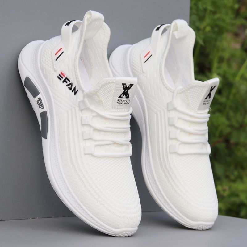 Men'S Spring And Summer Mesh Ice Silk Shoes, Pilot'S Casual White Shoes, Men'S Fly Woven White