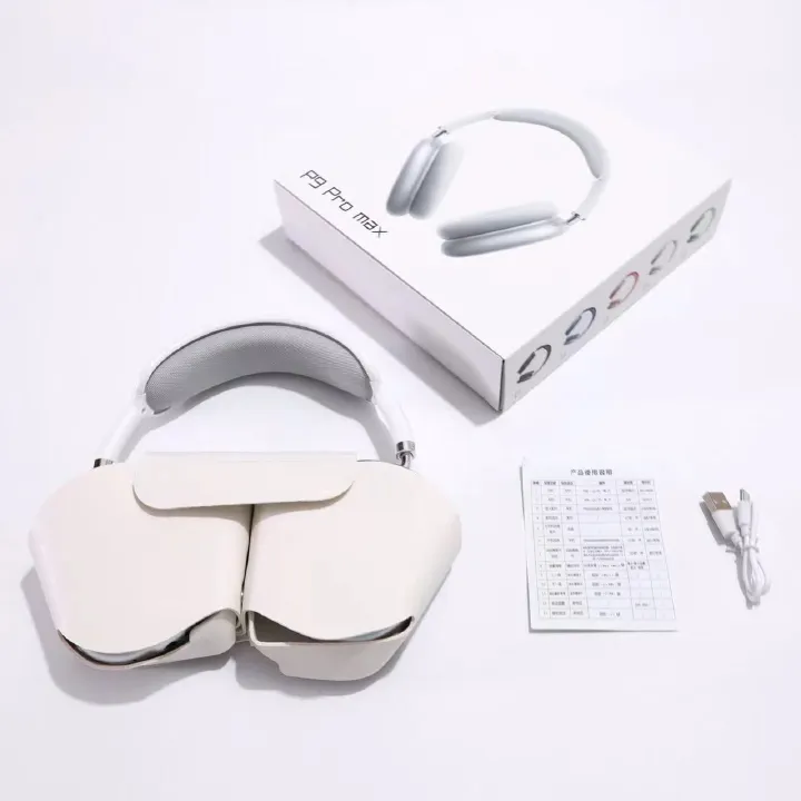P9 Pro Max Head Mounted Bluetooth Earphones Stereo Type-C Interface With Protective Package Wireless Earphones Black