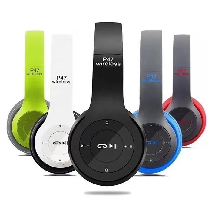 P47 Foldable Headphones, P9 Promax Bluetooth Headphones, Black