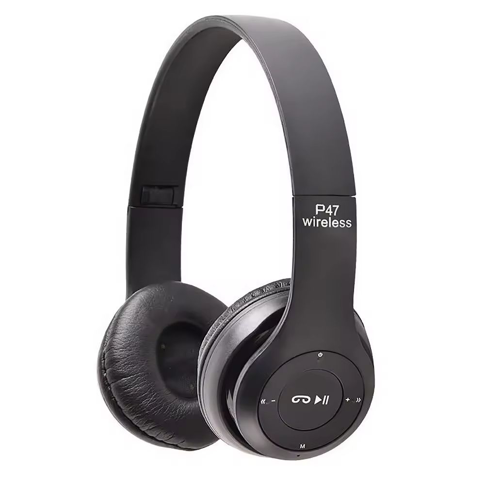 P47 Foldable Headphones, P9 Promax Bluetooth Headphones, Black