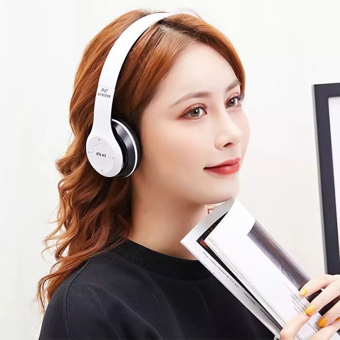 P47 Foldable Headphones, P9 Promax Bluetooth Headphones, Black