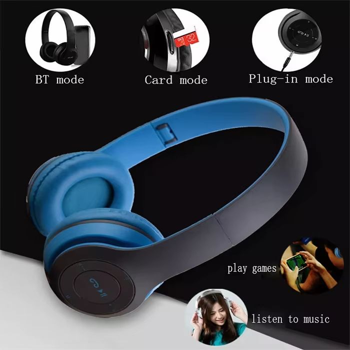 P47 Foldable Headphones, P9 Promax Bluetooth Headphones, Black