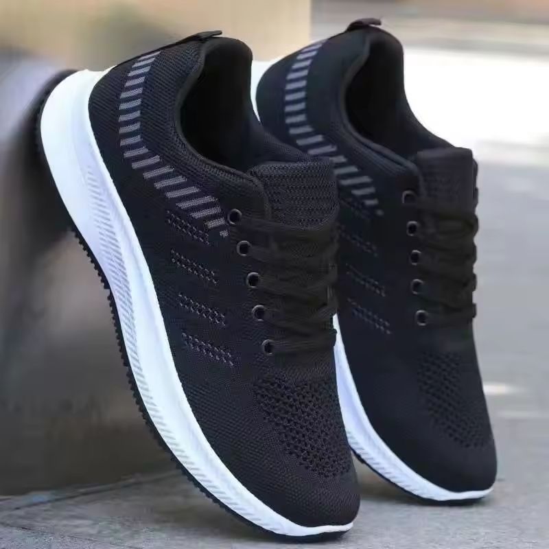 Summer Hot Breathable Casual Sports Shoes, Soft Soled Men'S Shoes, Lightweight, Non Slip, Comfortable Sports Men'S Shoes, Black