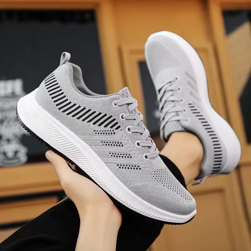 Summer Hot Breathable Casual Sports Shoes, Soft Soled Men'S Shoes, Lightweight, Non Slip, Comfortable Sports Men'S Shoes, Black