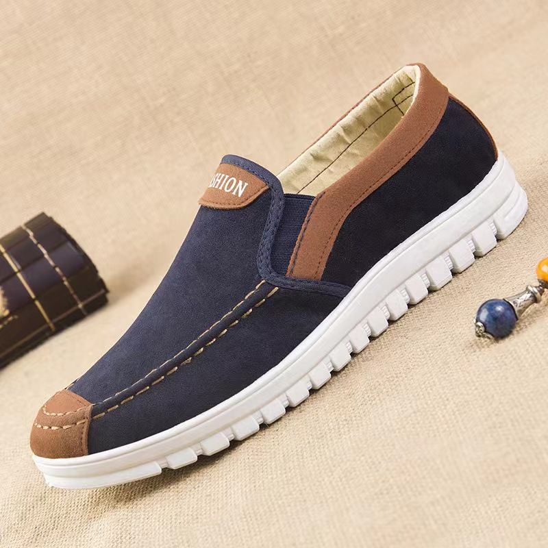 Old Beijing Cloth Shoes For Men, Middle-Aged And Elderly, Dad'S Shoes For Men, Men'S Single Foot Shoes, Men'S Cloth Shoes, Blue