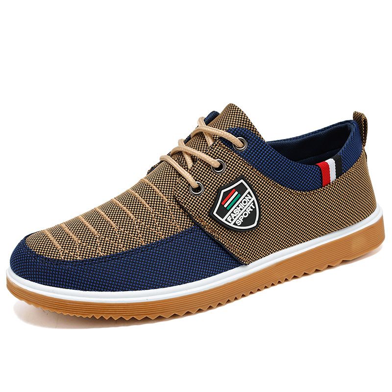 Large Size Old Beijing Cloth Shoes, Versatile Work Shoes For Men'S Fathers, Casual Board Shoes, Korean Version Men'S Shoes, Lace Up Casual Canvas Shoes