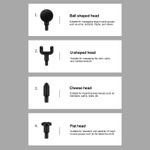 USB MiniHandheld Fascia Massage Gun Muscle Relaxation With 4 Heads   Silent Percussion Gun 10H Battery 6 Heads Muscle Recovery Red