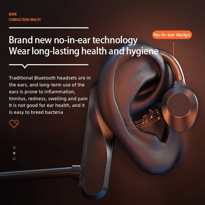 Open Ear Bone Conduction Bluetooth Headphones, Lightweight Wireless Sports Earphones with Mic, IPX5 Waterproof, Long Battery Life, Hifi Sound for Running Cycling, Painless Wear for All Phones Black