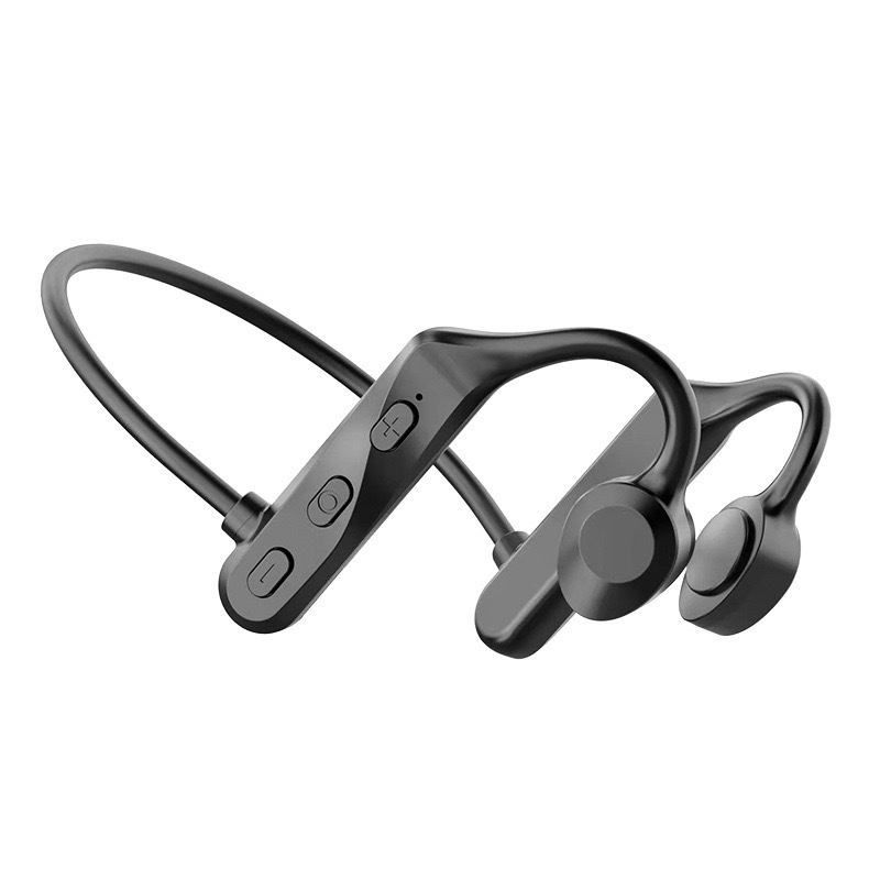 Open Ear Bone Conduction Bluetooth Headphones, Lightweight Wireless Sports Earphones with Mic, IPX5 Waterproof, Long Battery Life, Hifi Sound for Running Cycling, Painless Wear for All Phones Black