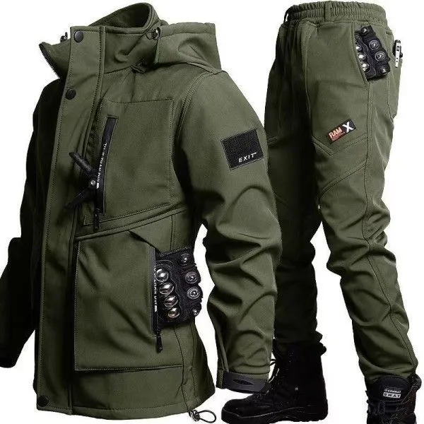 Hardshell Overalls Jacket Jacket Workwear Tactical Fleece Up And Down Protective Clothing  Two-Piece Outfits