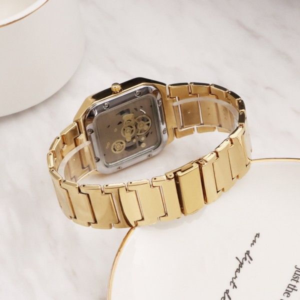 Square Men's Youth Sports Business Quartz Hollow Personality Gear Second Hand Waterproof Watch Quartz Watches