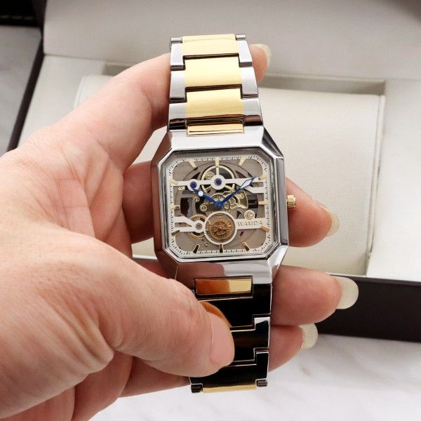 Square Men's Youth Sports Business Quartz Hollow Personality Gear Second Hand Waterproof Watch Quartz Watches