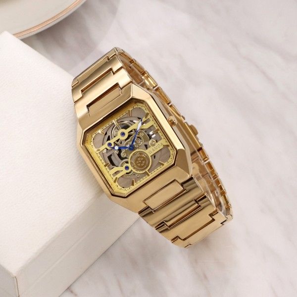 Square Men's Youth Sports Business Quartz Hollow Personality Gear Second Hand Waterproof Watch Quartz Watches