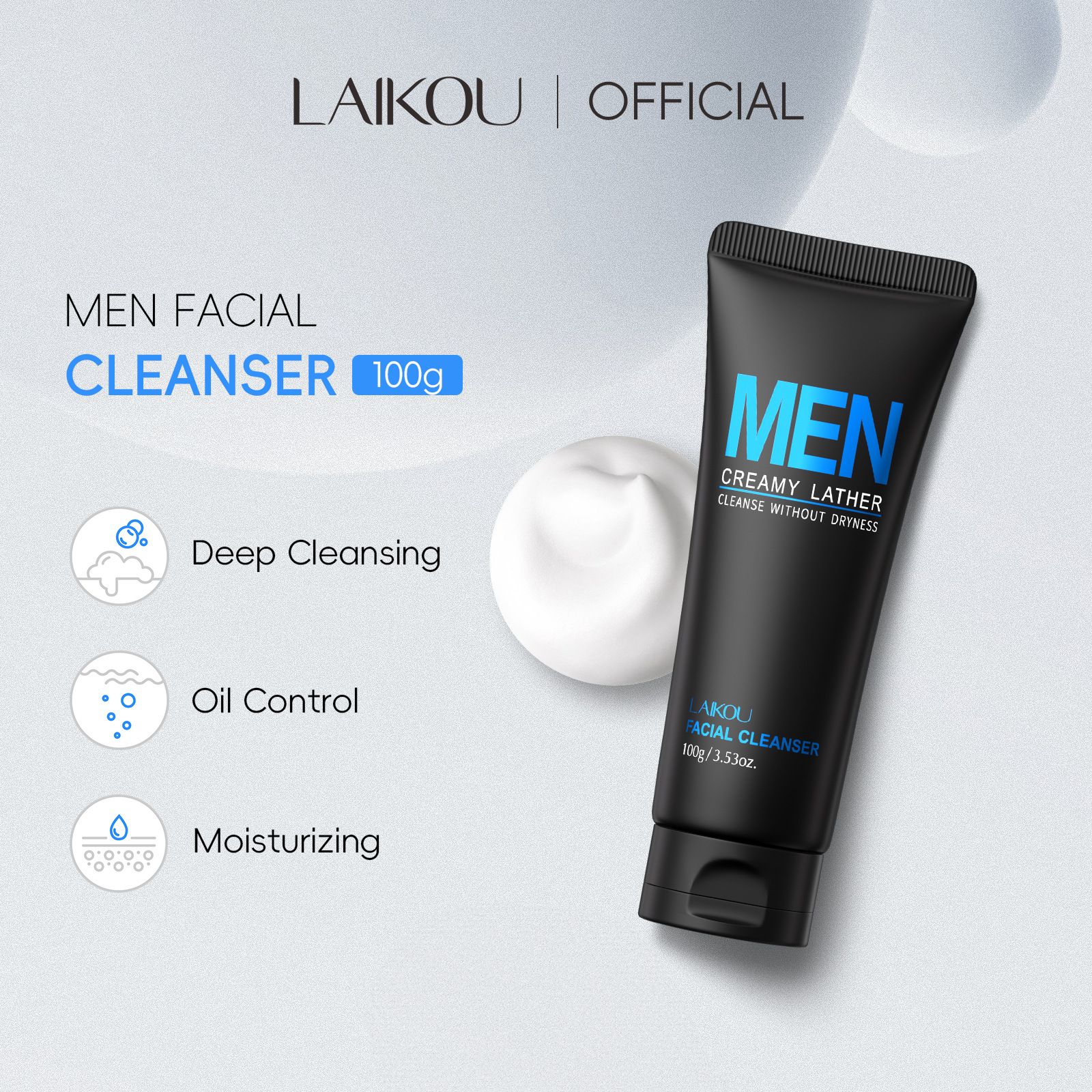 Men's Facial Cleanser 100g Cleanses Pores and Moisturizes Men's Skincare Products Cleansers