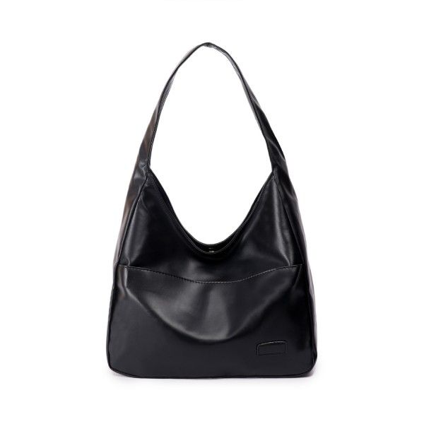 Large-Capacity Soft Leather Bucket Commuter Tote Women's Single-Shoulder Bag