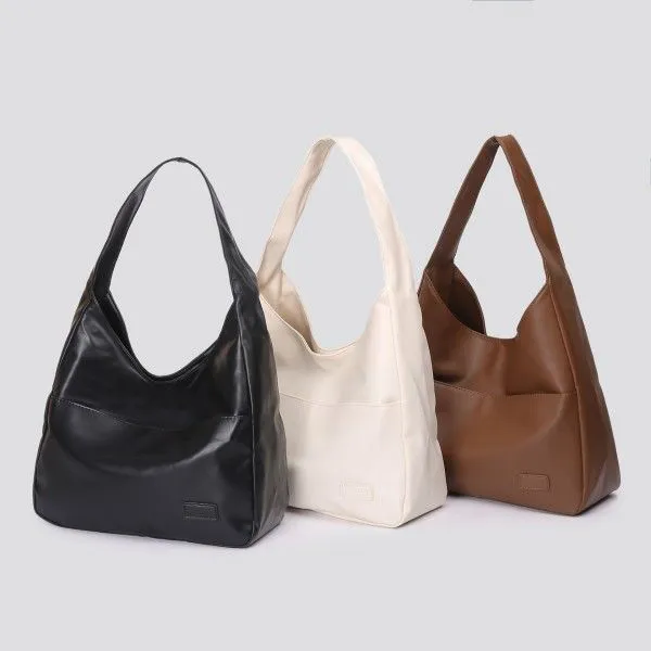 Large-Capacity Soft Leather Bucket Commuter Tote Women's Single-Shoulder Bag