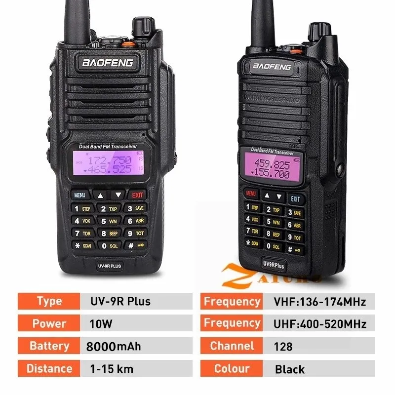 2pcs Baofeng 10W UV-9R Plus Waterproof  Walkie Talkie UV9Rplus Dual Band  VoIP Phones &amp; Devices