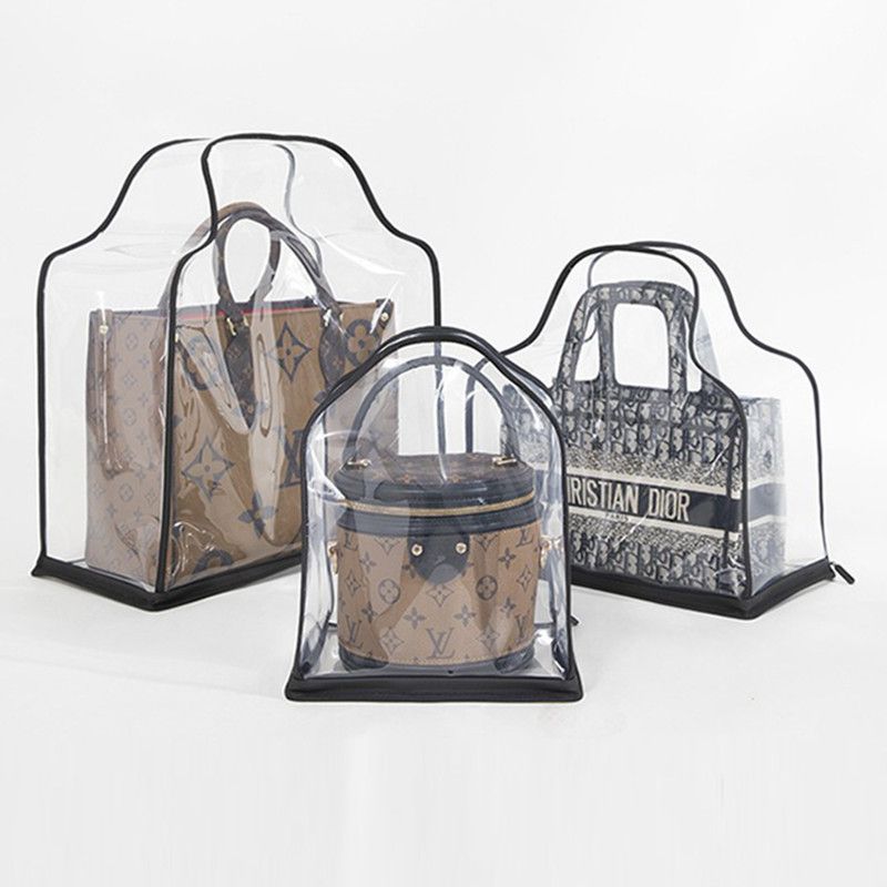 1PCS Bag storage dust bag, PVC transparent leather bag protective bag, dust cover, dust-proof, moisture-proof, storage hanging bag storage bag