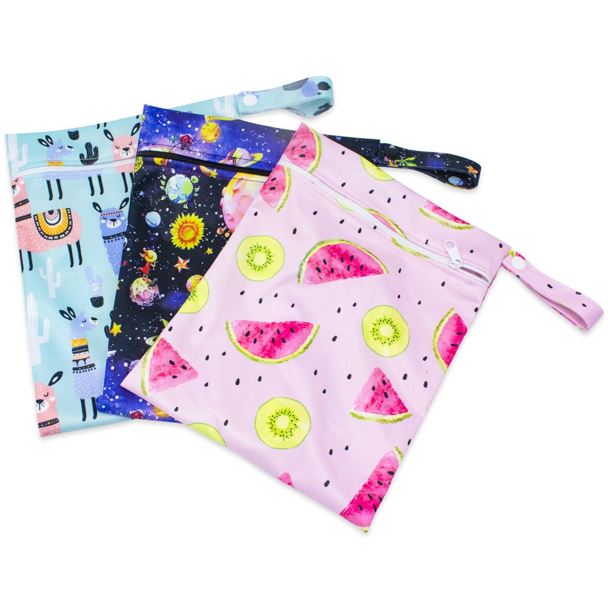 3pcs/set single zipper single pocket waterproof storage bag, baby washable diaper bag