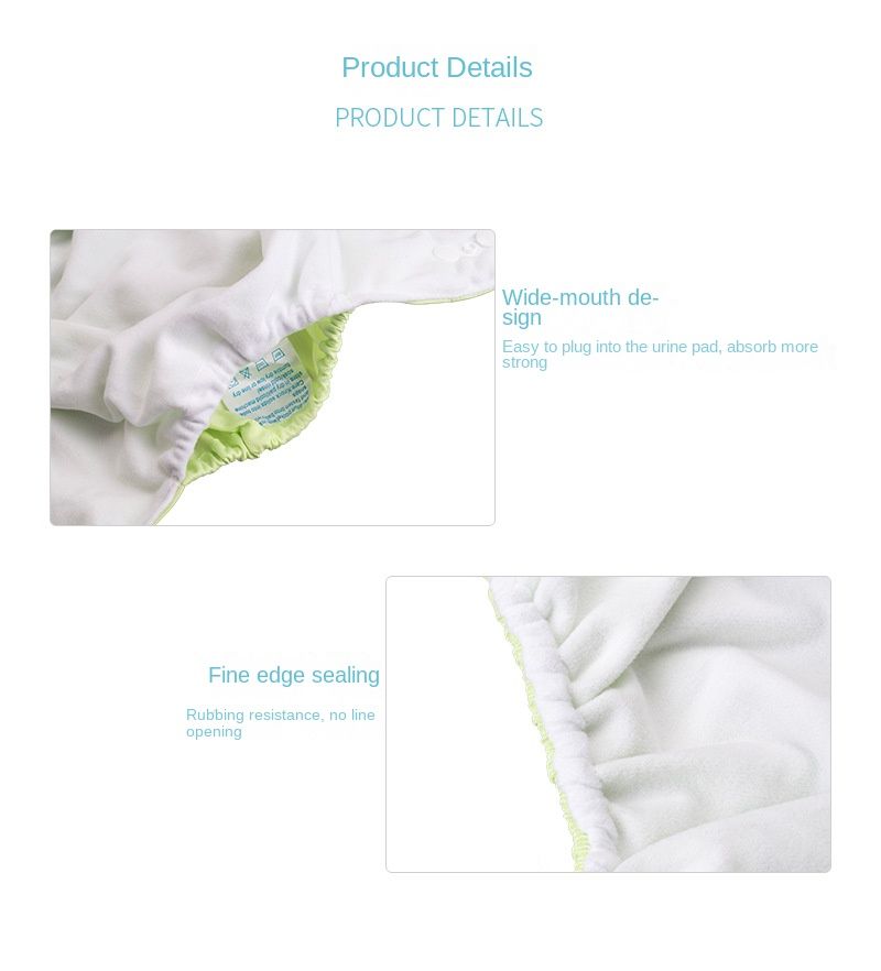 2pcs/set environmentally friendly baby diaper, comfortable and breathable, washable cloth diaper, waterproof and adjustable leak proof diaper